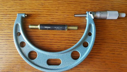 MITUTOYO 4&#034;-5&#034; type c outside micrometer with 4 inch set.
