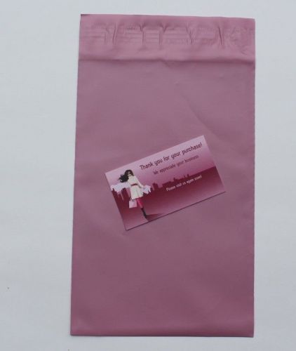 Poly Mailers 20 Mauve Pink  6 x 9 and 20 Matching Thank You Note Card or Tags