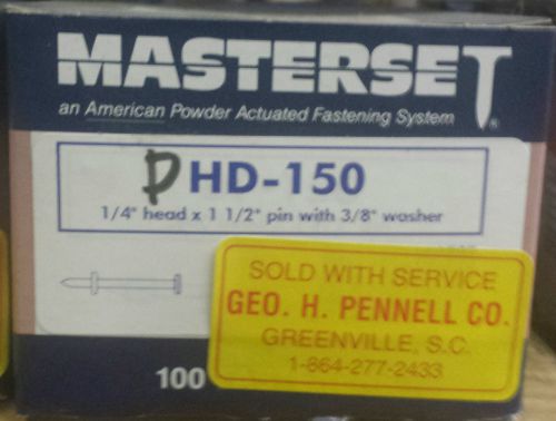 Masterset hd-150 1-1/2&#034; long 1/4-inch headed hammer drive fastener for sale