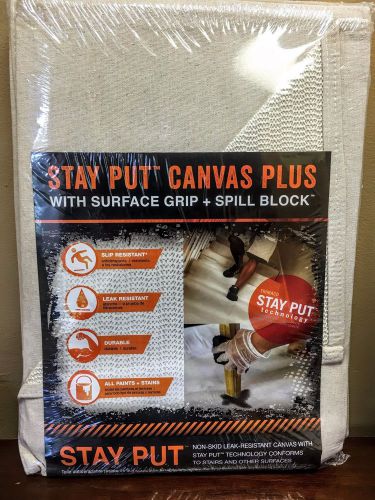 Stay Put Canvas PLUS with Surface Grip + Spill Block 4ft x 12ft Drop Cloth