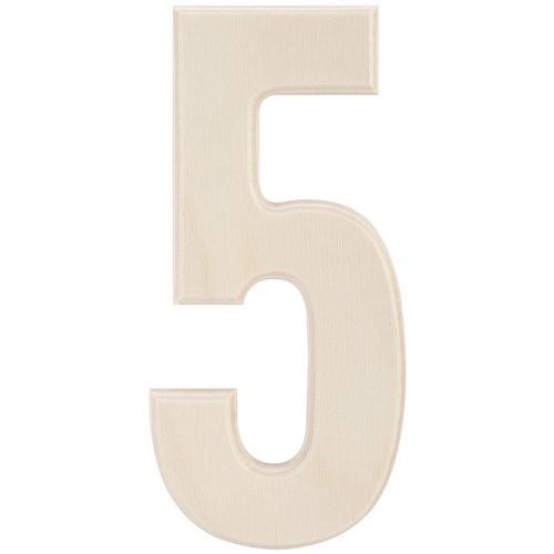 &#034;Baltic Birch University Font Letters &amp; Numbers 5.25&#034;&#034;-5, Set Of 6&#034;