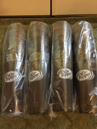New 24 pk. Amber Dr. Pepper 24 oz plastic restaurant glasses tumblers sealed