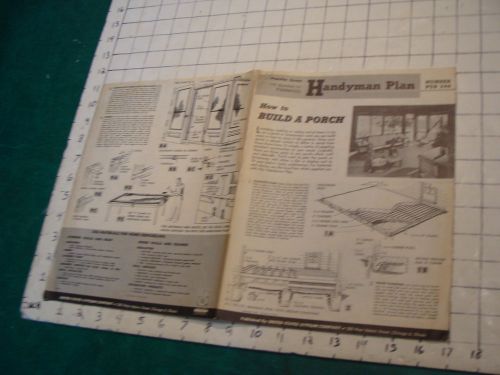 Vintage brochure: HANDYMAN PLANS, build a porch, 4pgs