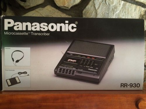 Panasonic Microcassette Transcriber RR-930 With Foot Pedal in Original Box -USED