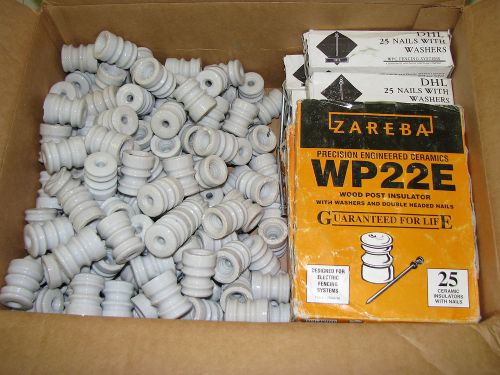 Zareba WP22 Wood Post Insulators (233-Insulators) w/nails, washers