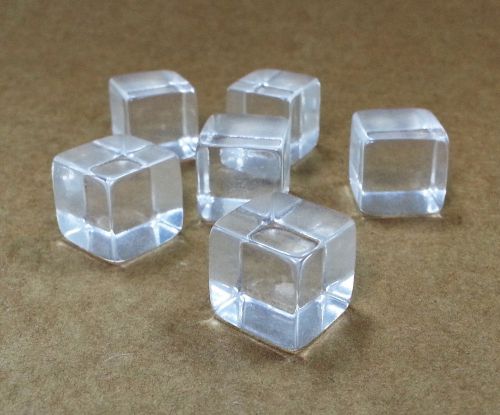 6 PACK Clear Acrylic Tumbled Cube 3/4&#034;