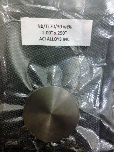 Niobium Titanium Sputter Target, 2&#034; x 1/4&#034;, by ACI Alloys