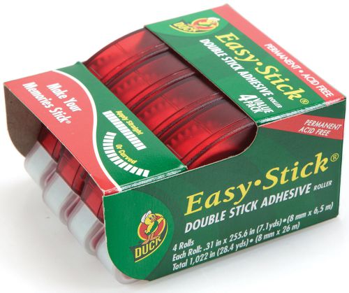Easy-stick double stick adhesive dispensers permanent 4/pkg-.33&#034;x21.3&#039; each for sale