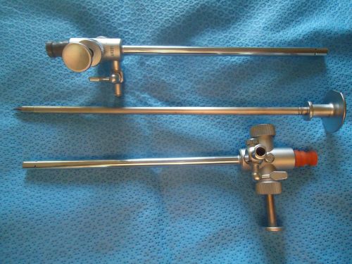 2 Olympus A5201 Laparoscopy Sheaths and a Trocar