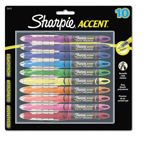 Sharpie liquid highlighters, chisel tip, assorted, 10 pack for sale