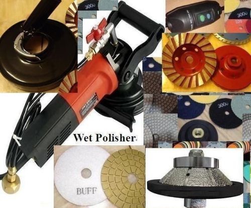 Wet Polisher Dust Free 1 1/4&#034; Bevel Bullnose Router Buff Pad Cup Stone Granite