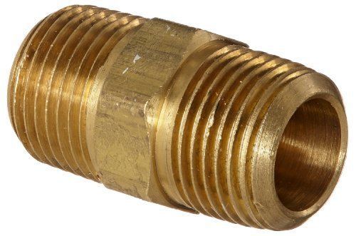 Anderson Metals 56122 Brass Pipe Fitting, Hex Nipple, 3/8&#034; x 3/8&#034; NPT Male New