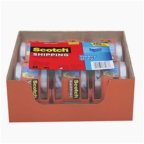Scotch Heavy Duty Shipping Packaging Tape, 1.88 Inches x 800 Inches, 6 Rolls wit
