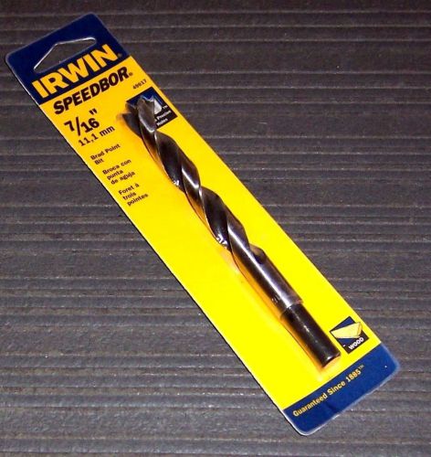Irwin 49617 7/16&#034; reduced shank brad point drill bit for sale