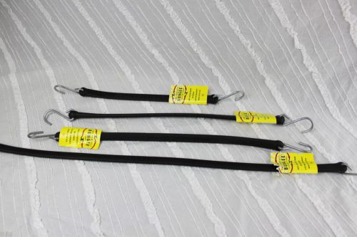 Perfect bungee strap tie down polyurethane &#034;s&#034; hook - lot of 4 - 18&#034;, 24&#034;, 36&#034; for sale
