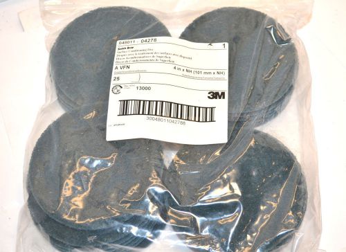 25 NEW 3M Scotch-Brite Discs 4&#034; x NH Very Fine Grit Hook &amp; Loop 04278 #WL73.8