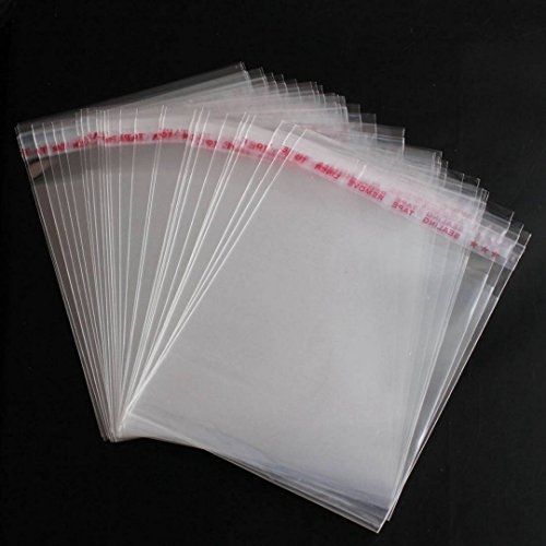 LQZ(TM) 6in x 8in Clear Self Adhesive Sealing Plastic Bags - Pack of 100