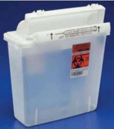 New Covidien # 8506SA - 5qt Locking Sharps Container, Clear, Full Indicator, Ea