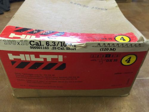HILTI SHOTS .25 CAL 6.3/10 M ,YELLOW , BOX WITH 1000 ,NEW