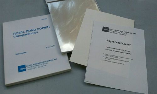 Royal vond copier transparency . two boxes from 1985