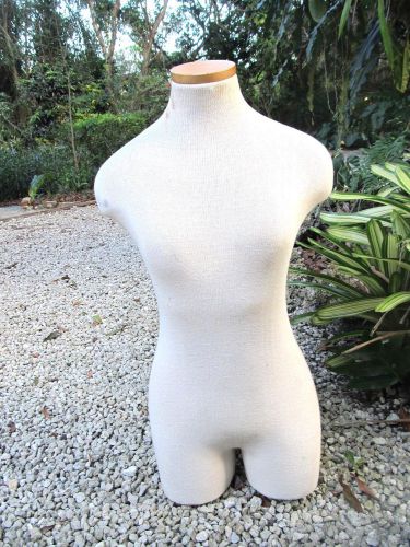 Knit Fabric Covered Womens Upper Body Form Mannequin Display Torso M Cloth Split
