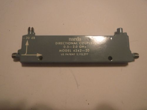 Narda 4242-10 Directional Coupler, 20 dB, 0.5 - 2.0 GHz, SMA