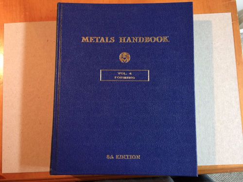 Book Metal Handbook ASM Vol 4 8th Edition Book Forming 1969 Hard Cover
