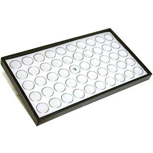 Jewelry trays 50 gem jar tray with magnetic see-through lid!! white foam for sale