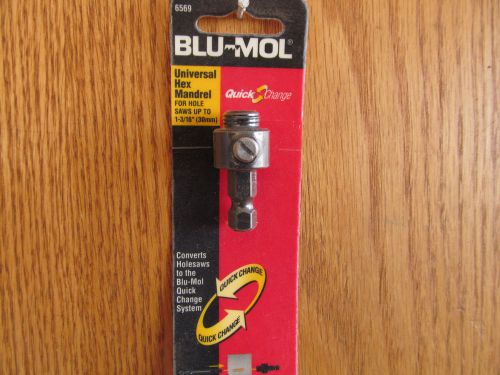 BLU-MOL Quick-Change Universal HEX MANDREL for up to 1-3/16 holesaw #6569 (A-57)