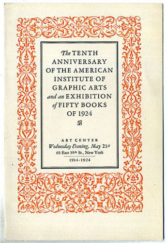 Five pieces ephemera american institute of graphic arts fine printing 1924-1940s for sale