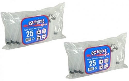 50 pack ez-inject jello shot syringes (medium 1.5oz) for sale