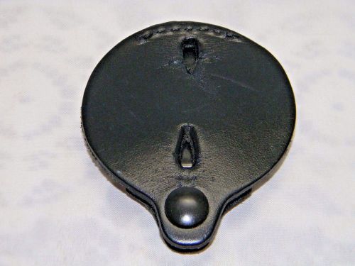 Universal round police badge holder leather clip on belt for sale