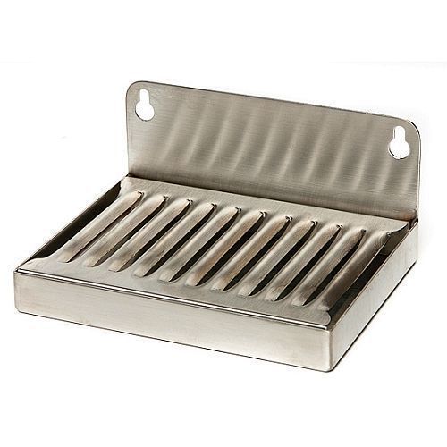 Stainless steel wall mount drip tray - 4&#034; x 6&#034;- kegerator draft tower beer keg for sale