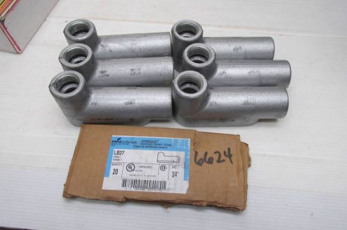 6 CROUSE-HINDS 3/4IN. NPT 2 PORTS CONDULET CONDUIT FITTINGS LB27 Cheap Shipping