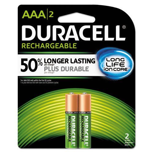 Rechargeable NiMH Batteries with Duralock Power Preserve Technology, AAA, 2/Pk