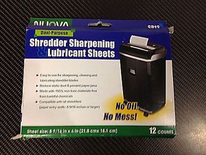 NUOVA Nuova SP12 Shredder Sharpening &amp; Lubricant Sheets, 12 Count*Free Shipping*