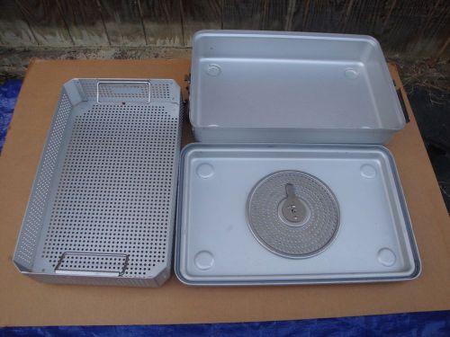 Case medical sterilization surgical mid size container sc04q w/ tray for sale
