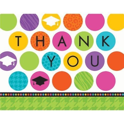 Amscan Colorful Commencement Thank You Notes (50 Per Package)