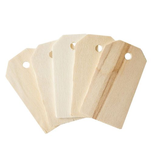 Blank Wooden Gift Tags Labels 2-1/4&#034; x 1-1/4&#034; for Present Party Bags, Wine Bo...