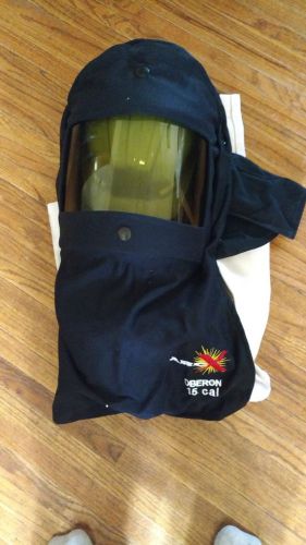 Arc flash hood and suit oberon arc15 15 cal electrical safety w/hard hat for sale