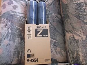 2 NEW Riso OEM S4254 BLACK INK EZ390 EZ590 MZ790 RZ220 RZ390 RZ590 Duplicator