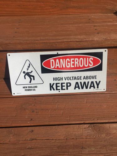 NOS Aluminum Danger High Voltage Safety Sign - 8&#034; H x 18&#034; W  NEP Co. Electromark
