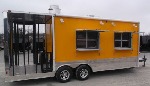 Concession Trailer 8.5&#039; x 22 Yellow Catering Event Trailer