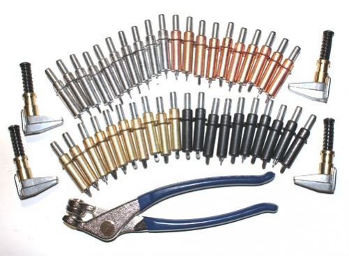 45 Piece Spring Cleco Fastener Kit with pliers Long Reach 0-1/2&#034;..  NEW