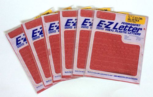 Red 3/4&#034; Permanent Self Adhesive Vinyl Letters Numbers Stick-On 6 Packs Lot