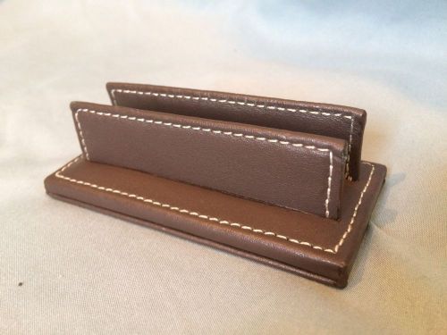 COACH Genuine Leather Desktop Business Card Holder Executive Display Rich Brown