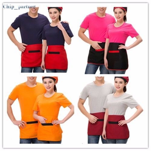 1pc Half Length Short Apron Women Men Kitchen Cooking Waitress Waist Aprons