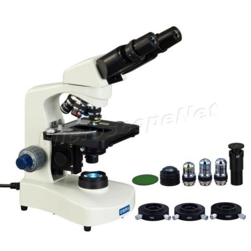 Binocular compound microscope 40x-2000x bright &amp; dark field phase contrast kit for sale