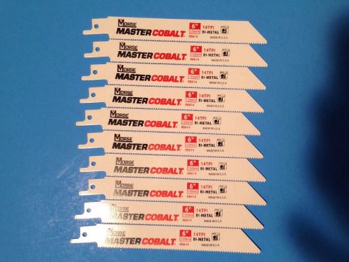 Morse 6&#034; x 14 Tpi Cobalt Bi-metal Sawzall Blades- 10 Pcs