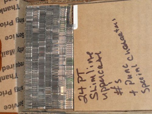 Vintage Letterpress Foundry Lead Printing Type Rare 24 PT Slimline (Like Huxley)